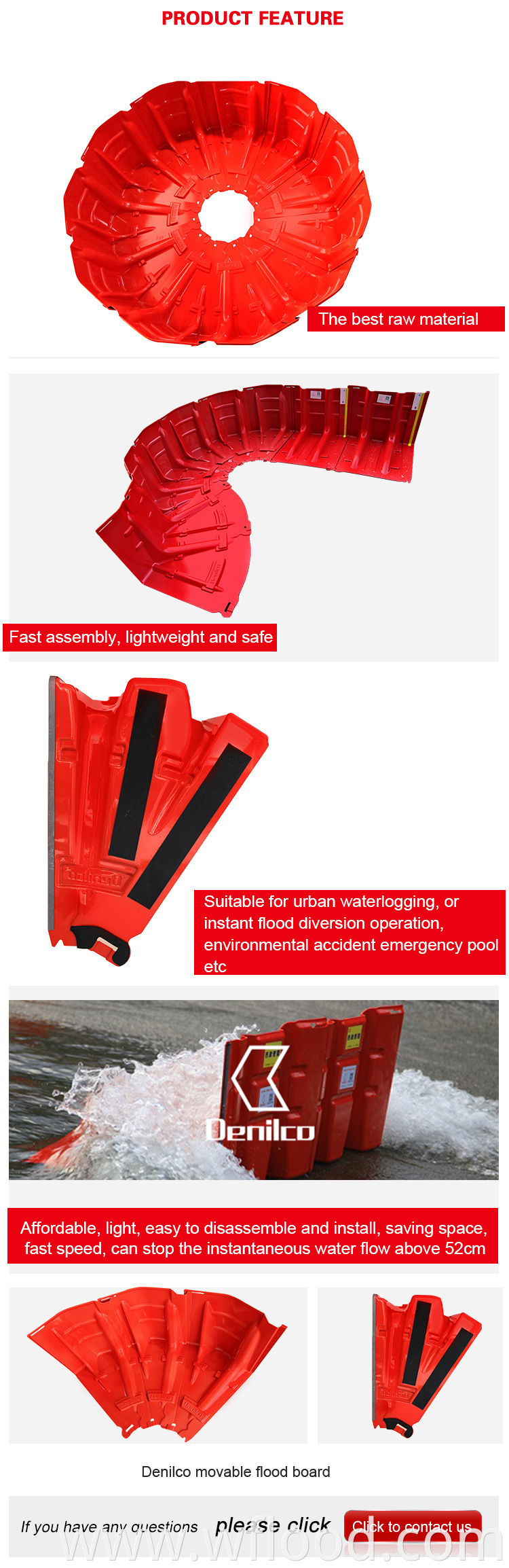 Plastic Water Flood Control Barriers